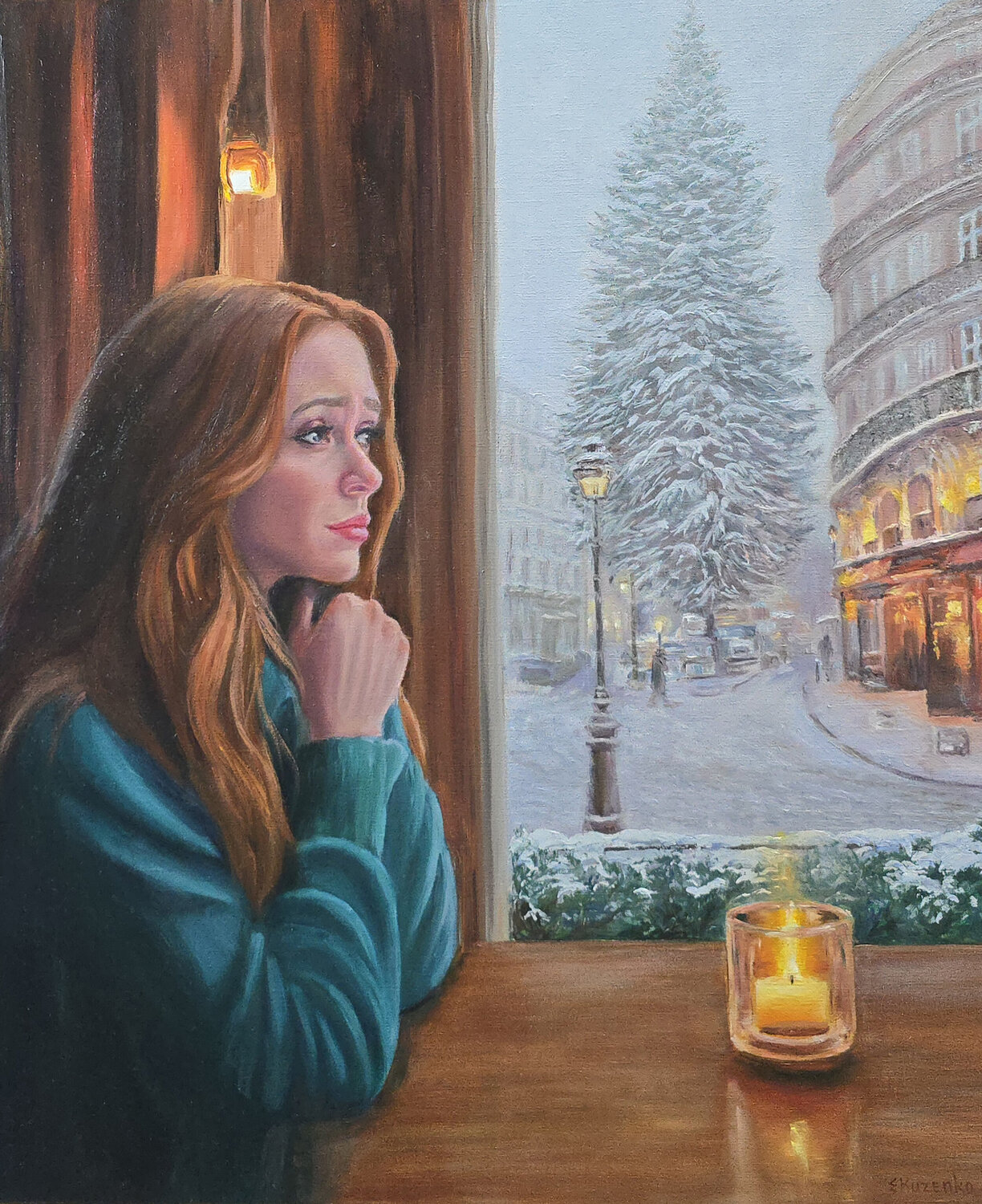 The Candle of Hope Olen Kuzenko Original painting for sale