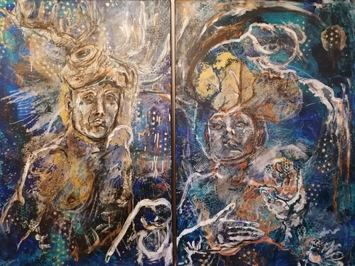 Nocturne bleue Chagall by Adélaïde Andreu Leferme, Painting for Sale on Select
