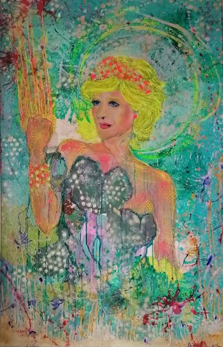 Lady Di pop Art Woman power by Adélaïde Andreu Leferme, Painting for Sale on Select