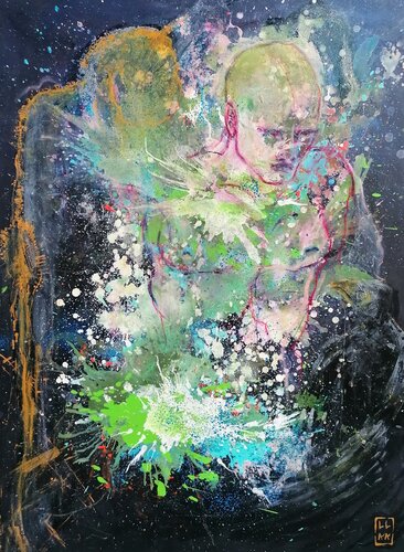 Hommage Egon Schiele - Man by Adélaïde Andreu Leferme, Painting for Sale on Select