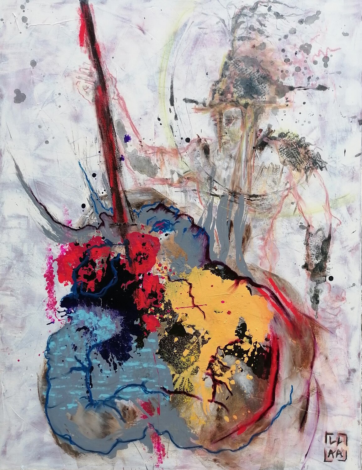 Persée et l'hydre - Chaos Adélaïde Andreu Leferme Original painting for sale