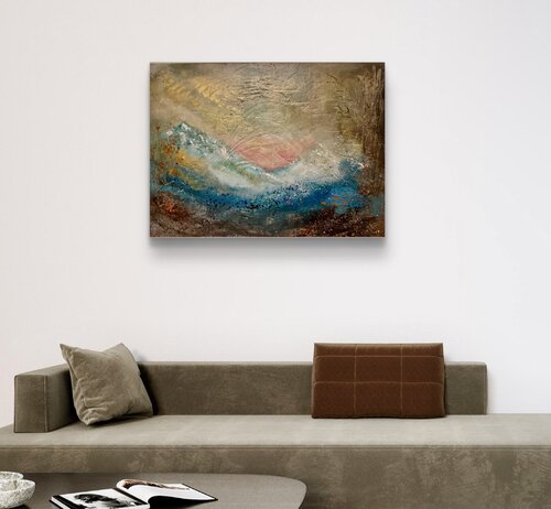 Golden Descent by Nikoletta Abbasi Katona, Painting for Sale on Select