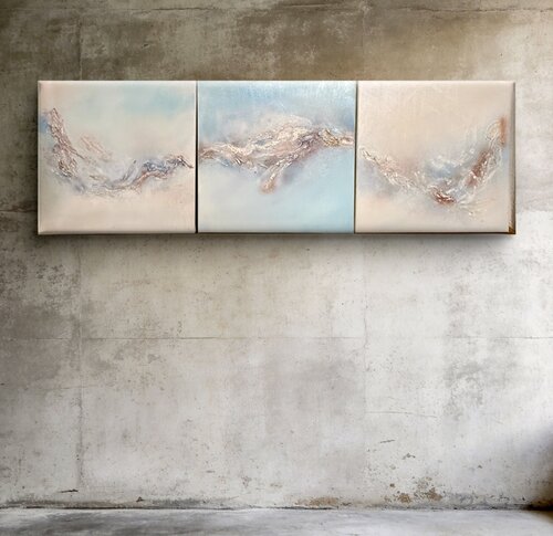 Tranquil Passage – Abstract Wall Art Set by Nikoletta Abbasi Katona, Painting for Sale on Select