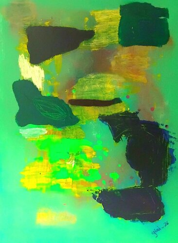 Shapes of forest by Hanne Giacobbe Helleberg, Painting for Sale on Select