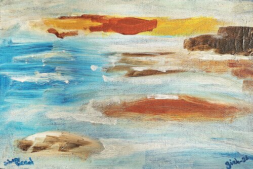 Shore (beach) by Hanne Giacobbe Helleberg, Painting for Sale on Select