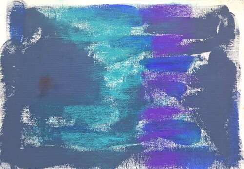 Sea & smooth coastal rocks by Hanne Giacobbe Helleberg, Painting for Sale on Select