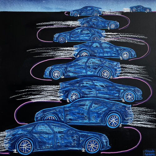 BLUE TESLA by Frank Willems, Painting for Sale on Select