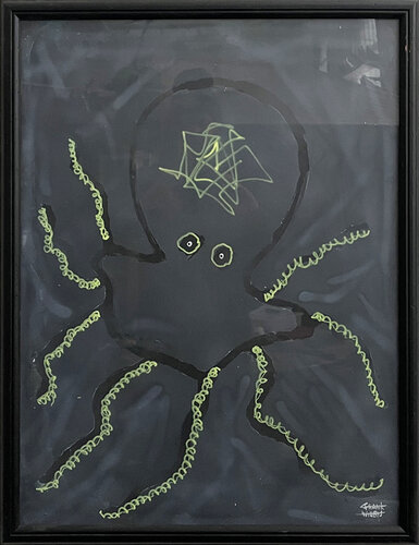 GLASS OCTOPUS (FRAMED) – LUMINOUS DEPTHS by Frank Willems, Painting for Sale on Select