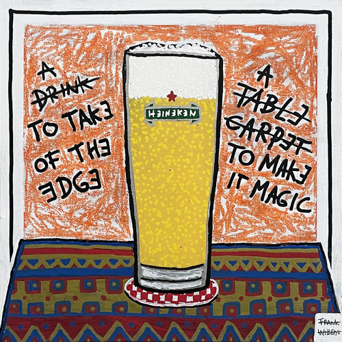 MAGIC TABLE CARPET (Heineken Glass) by Frank Willems, Painting for Sale on Select