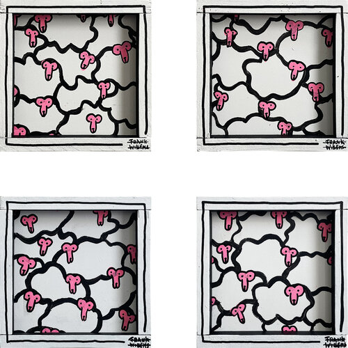 COUNTING SHEEP – Small - Set of 4 - White by Frank Willems, Painting for Sale on Select