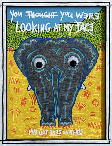 EYES ON MY ASS – WHITE FRAME by Frank Willems, Painting for Sale on Select