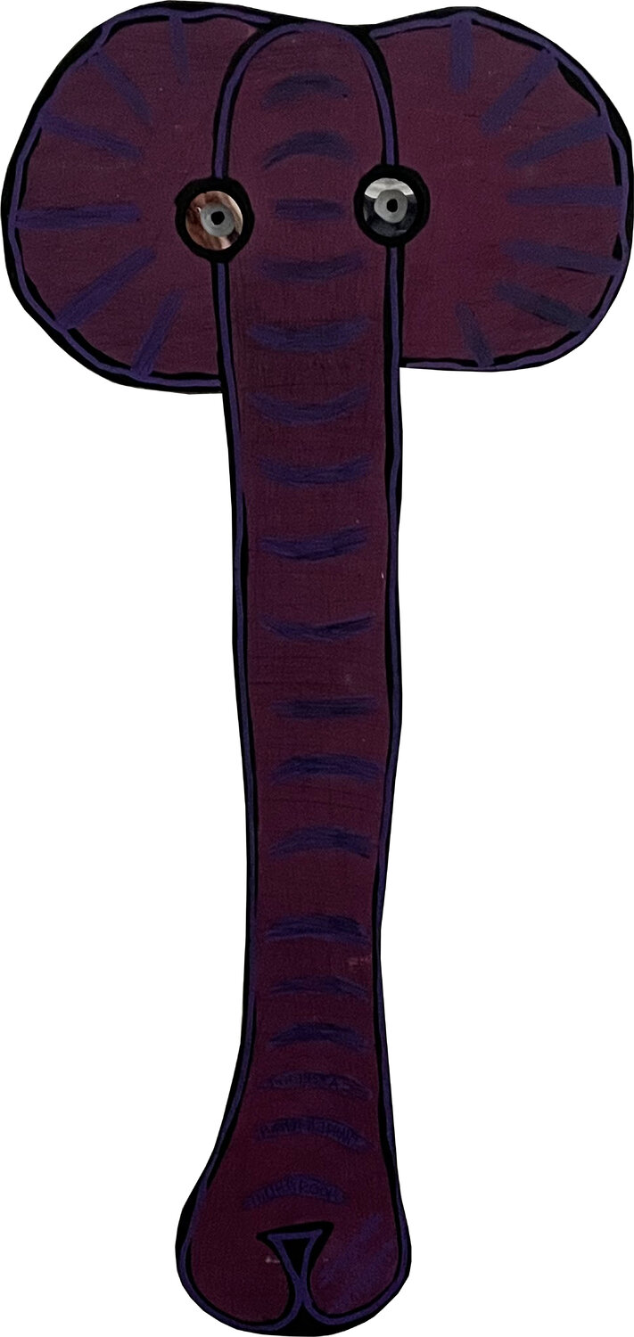 THERE IS A PURPLE ELEPHANT IN THE ROOM Frank Willems Original painting for sale