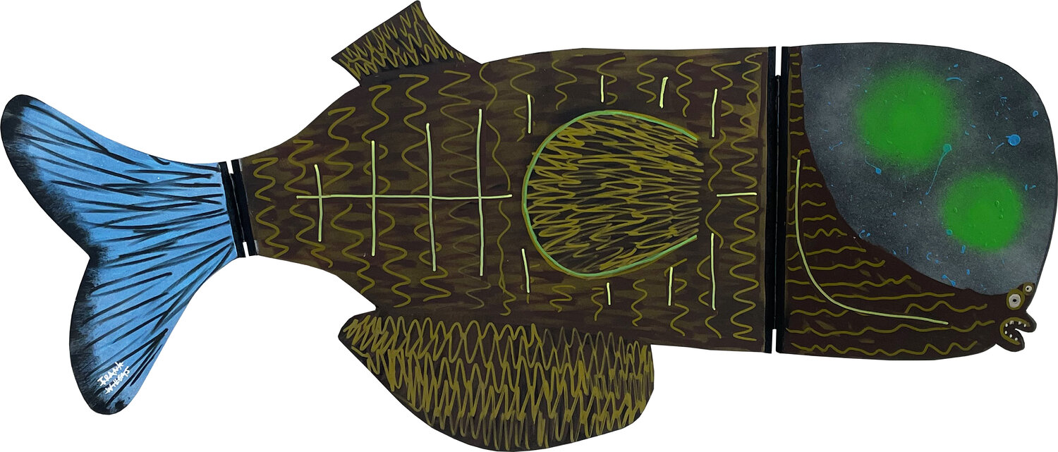 BARRELEYE FISH – LUMINOUS DEPTHS Frank Willems Original painting for sale