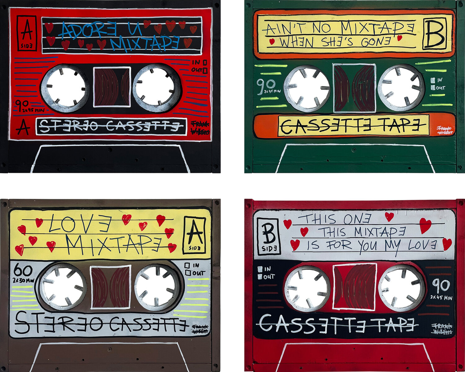 MIXTAPE – SET OF 4 LOVE MIXTAPES - Set 02 Frank Willems Original painting for sale