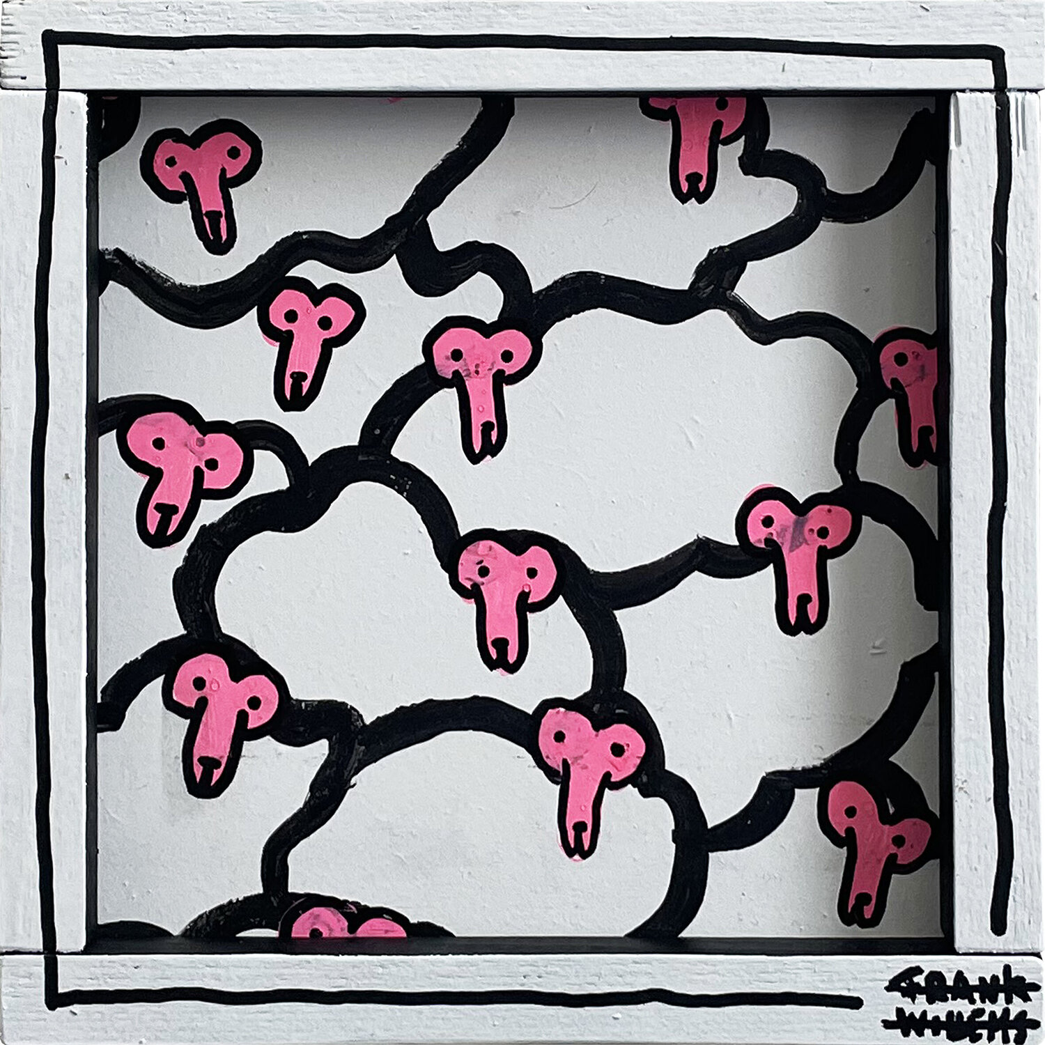 COUNTING SHEEP #4 - Small Frank Willems Original painting for sale