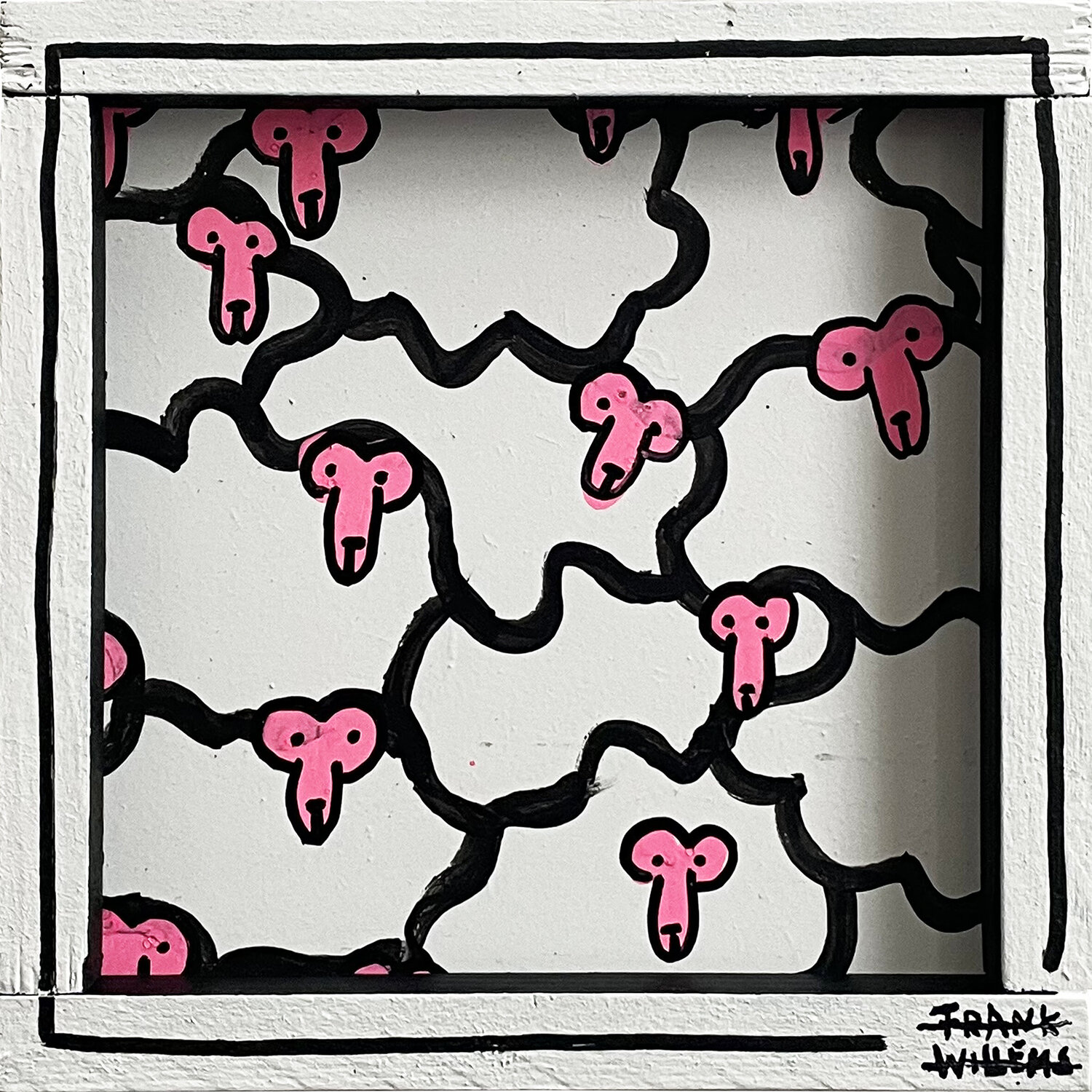 COUNTING SHEEP #6 - Small Frank Willems Original painting for sale