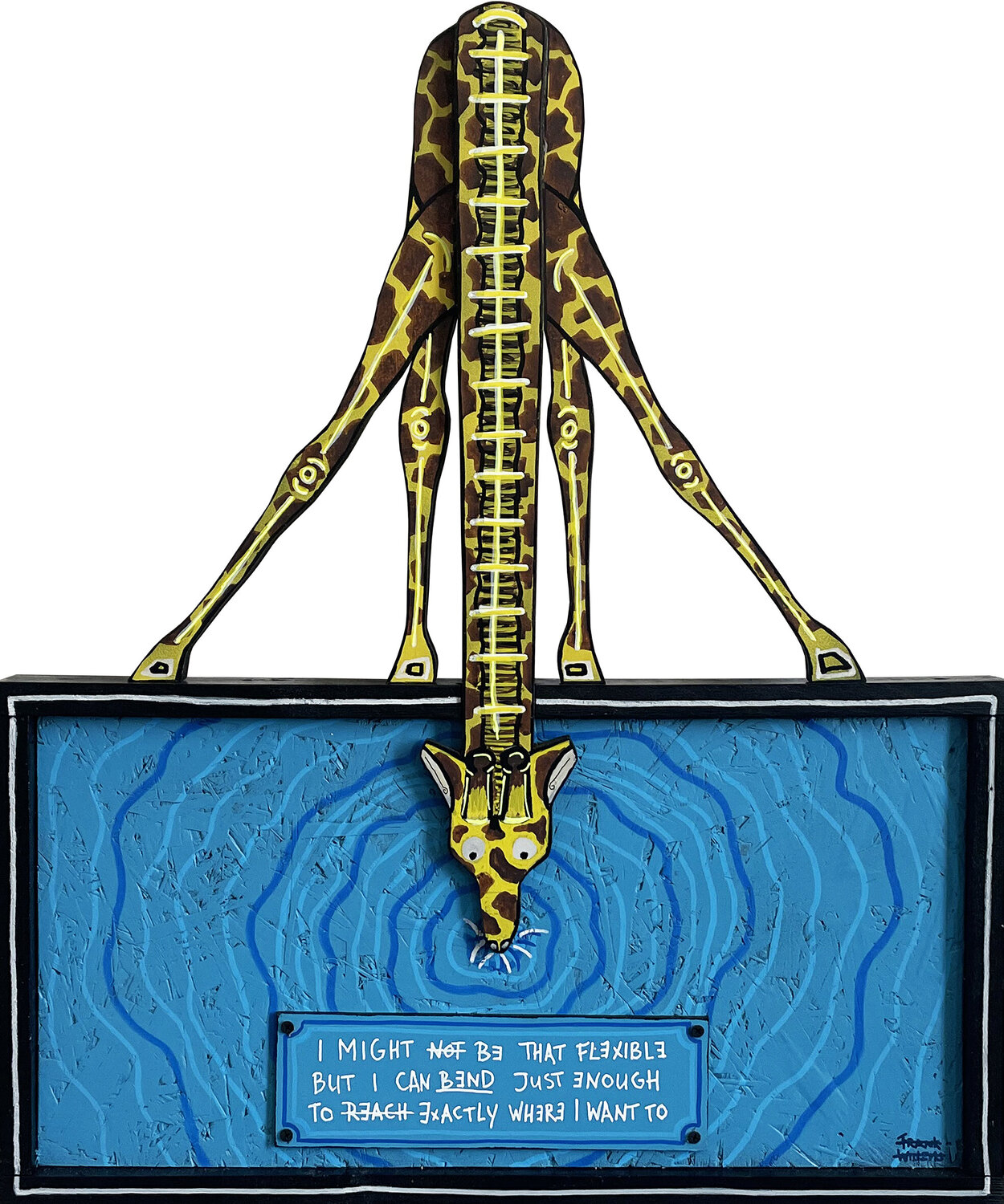 BENDING GIRAFFE #3 Frank Willems Original painting for sale