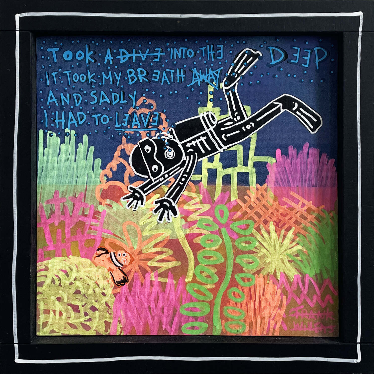 DIVE INTO THE DEEP – BLACK – S Frank Willems Original painting for sale