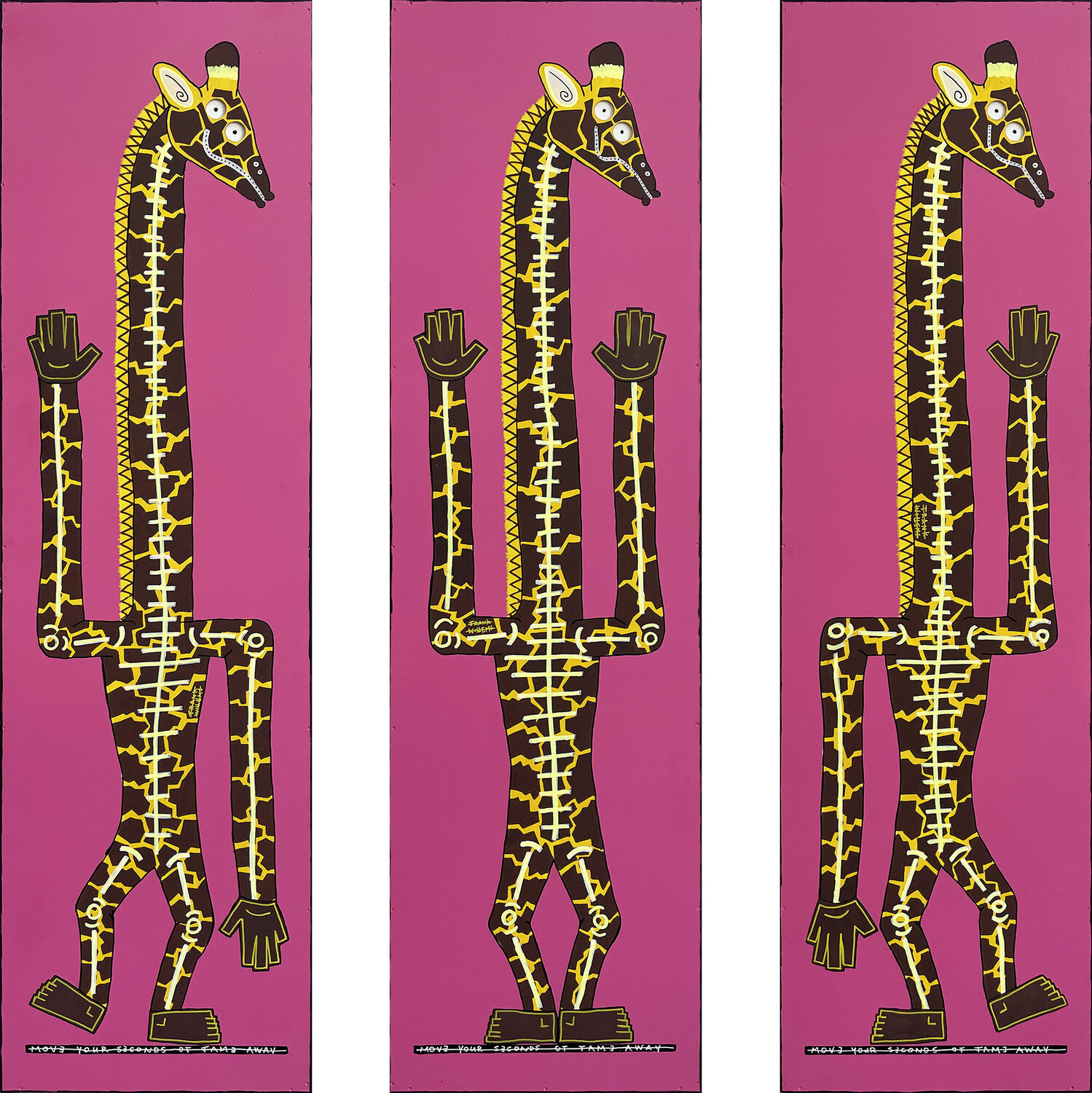 MOVE YOUR SECONDS OF FAME AWAY – PINK set – XXL Frank Willems Original painting for sale