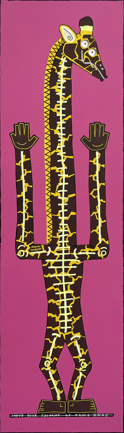 MOVE YOUR SECONDS OF FAME AWAY – PINK #2 – XXL Frank Willems Original painting for sale