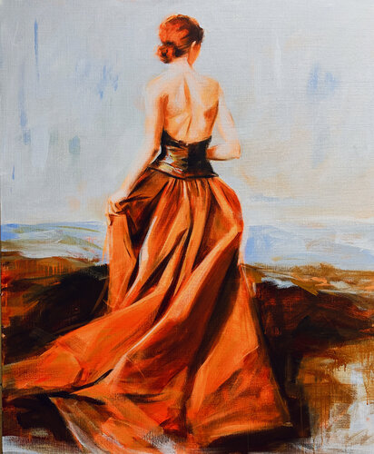 Radiance in orange by Nicole S. Pousset, Painting for Sale on Select