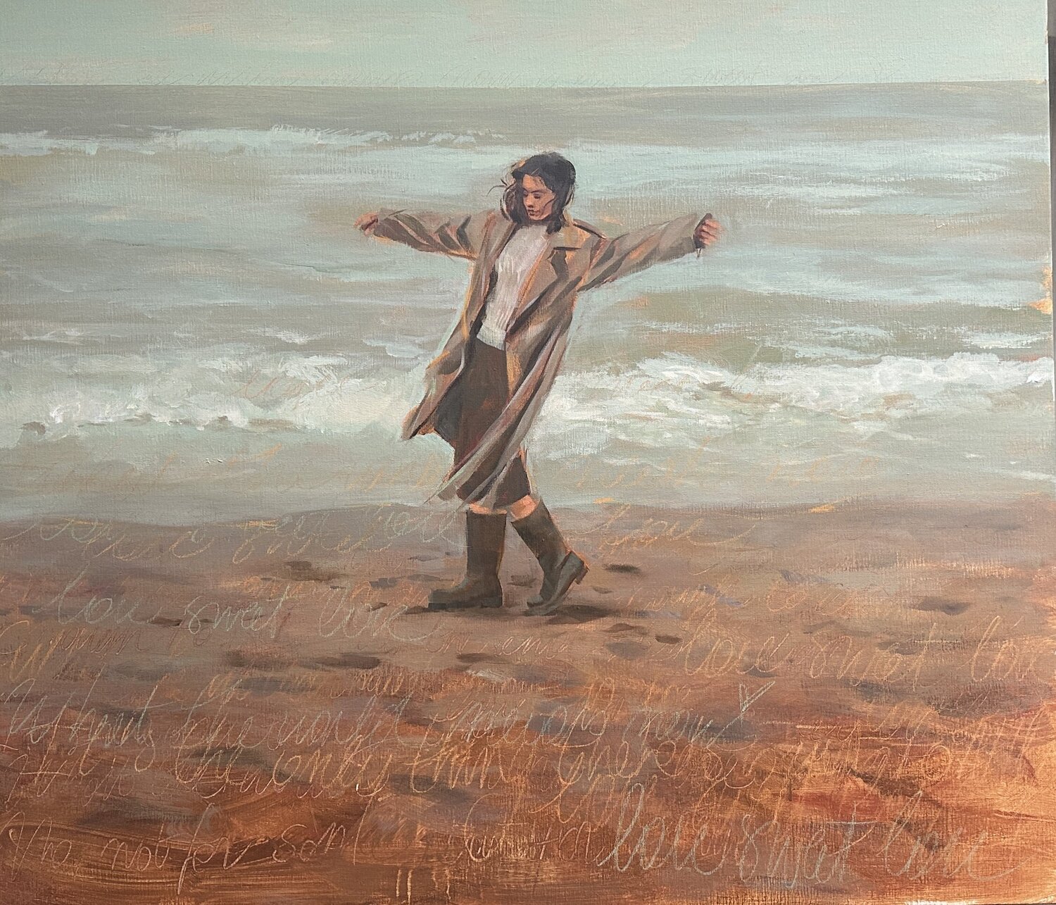 What the world needs now, is Love sweet Love Nicole S. Pousset Original painting for sale