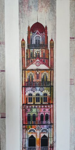 Tower Mumbai Chhatrapati Shivaji Maharaj Terminal by Suresh Gulage, Painting for Sale on Select