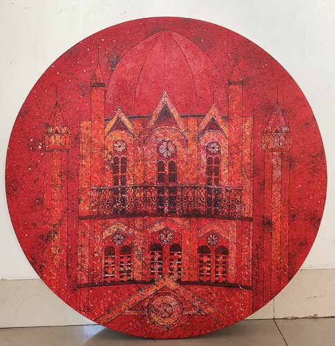 Red TOWER by Suresh Gulage, Painting for Sale on Select
