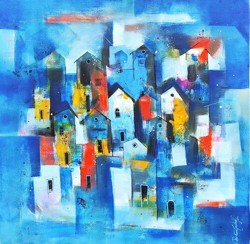 Indian Village by Suresh Gulage, Painting for Sale on Select