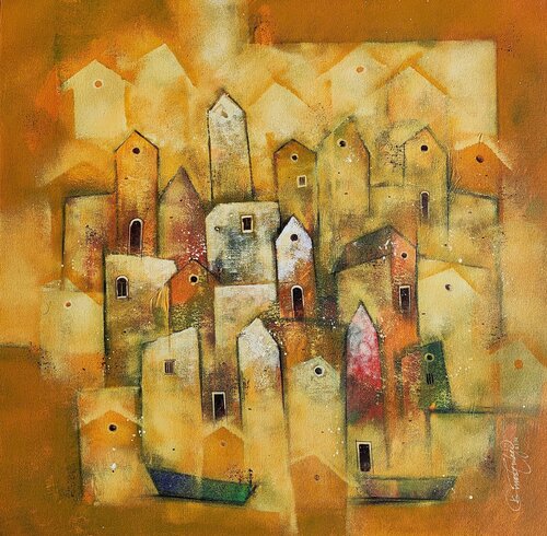 VILLAGE by Suresh Gulage, Painting for Sale on Select