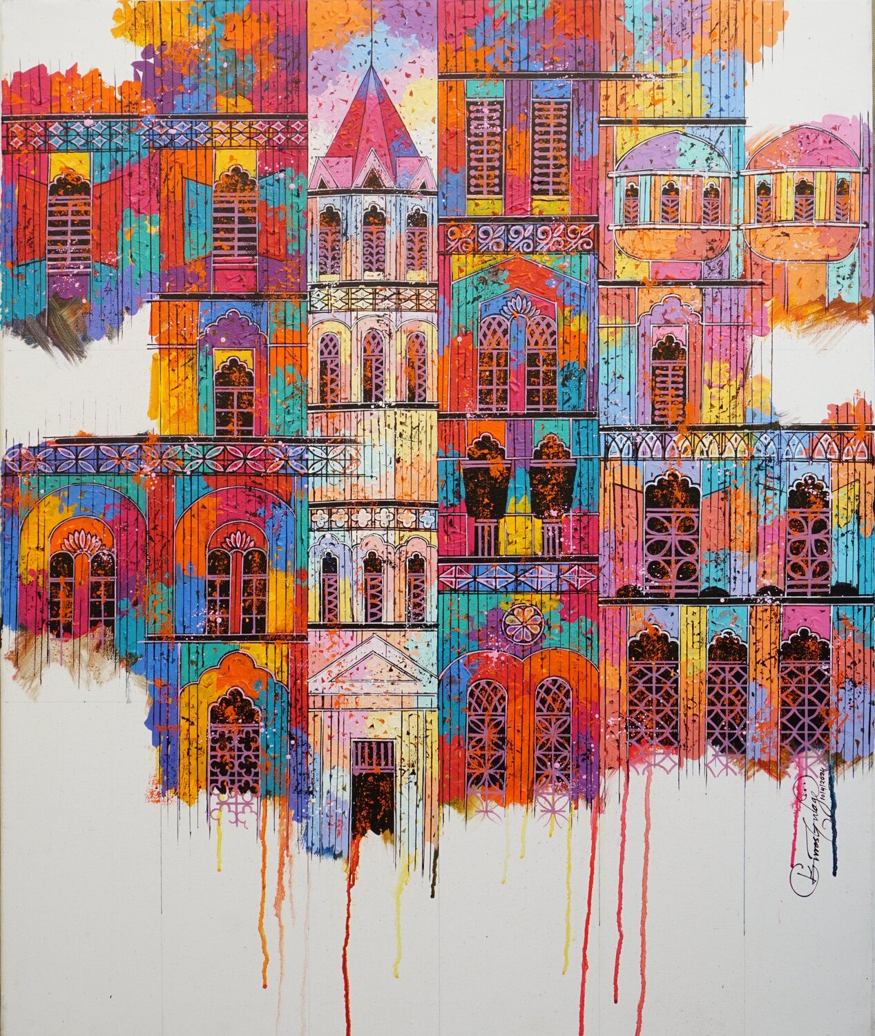 Reflection of life 1 Suresh Gulage Original painting for sale