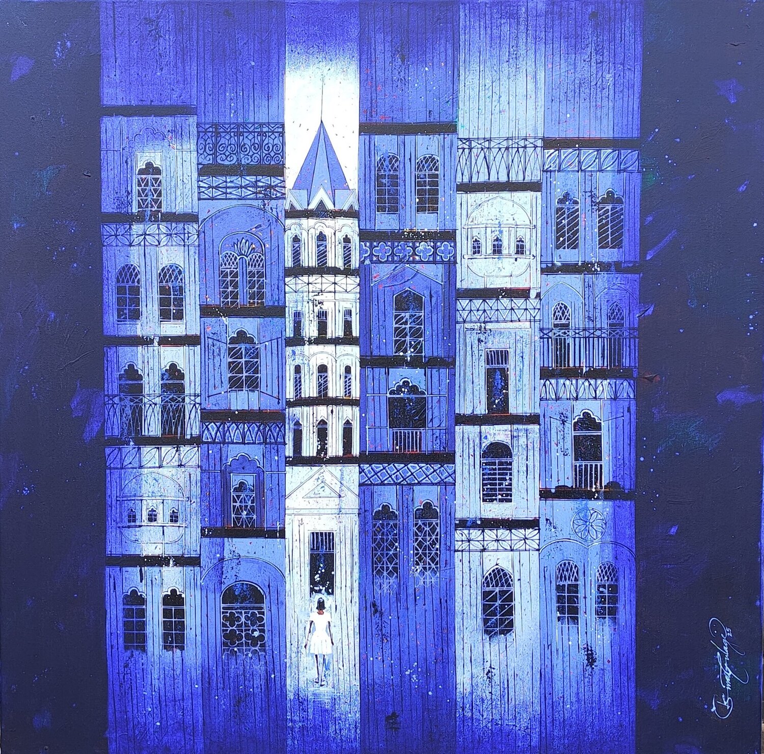 Alone Suresh Gulage Original painting for sale