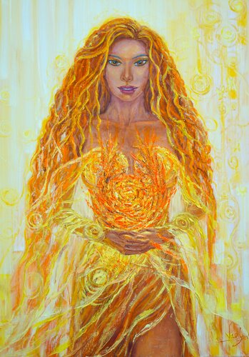 Woman of Fire: Fierce Elegance by Galina Vasiljeva, Painting for Sale on Select