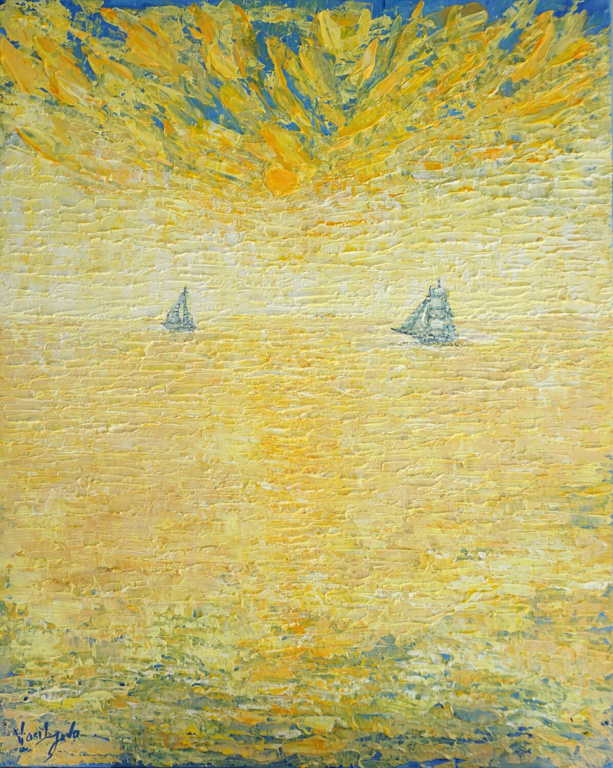 Golden Horizon Galina Vasiljeva Original painting for sale
