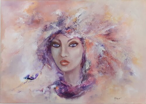 LA TETE DANS LES NUAGES by Béatrice Desprat, Painting for Sale on Select