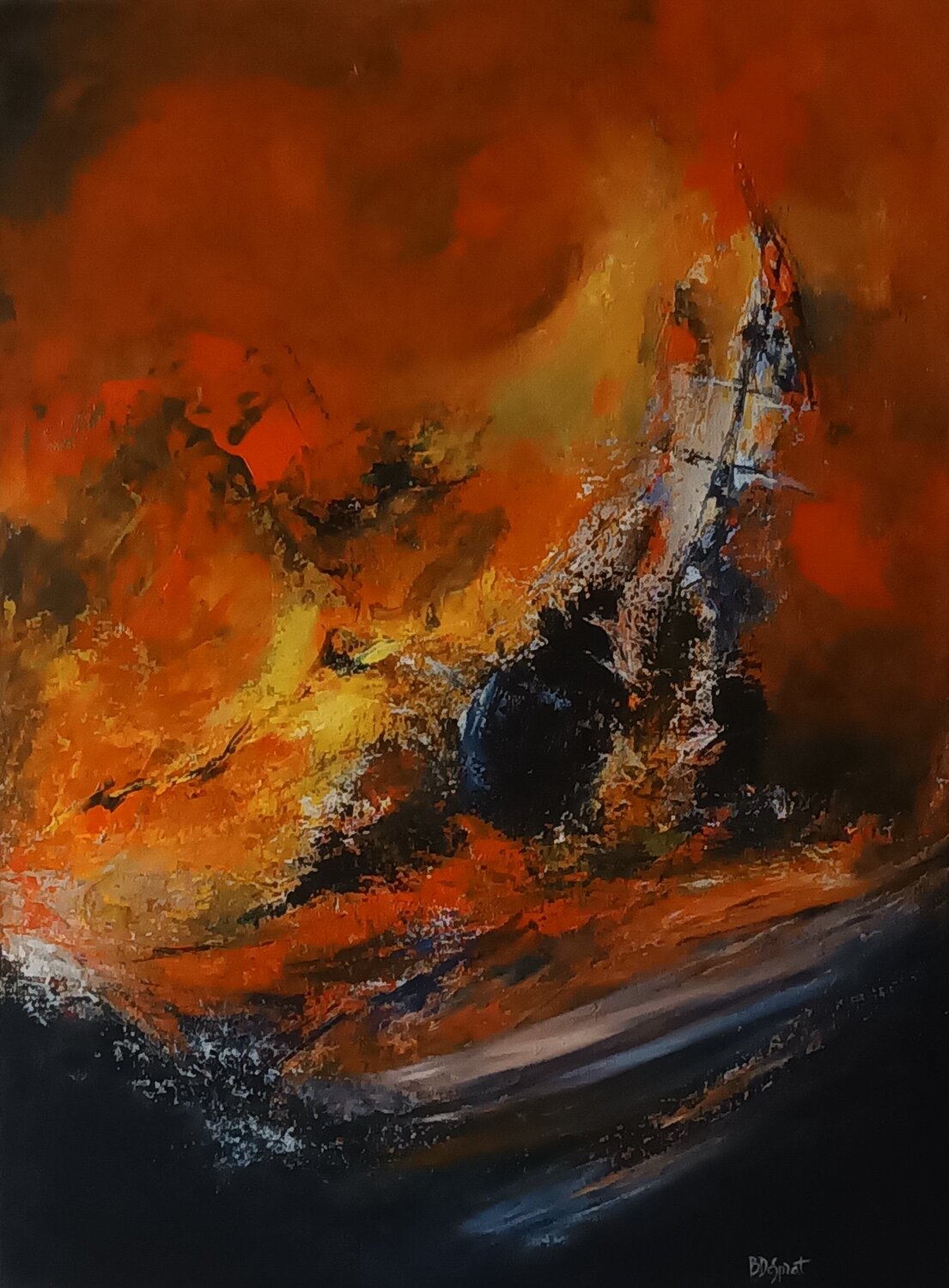 BATEAU IVRE Béatrice Desprat Original painting for sale