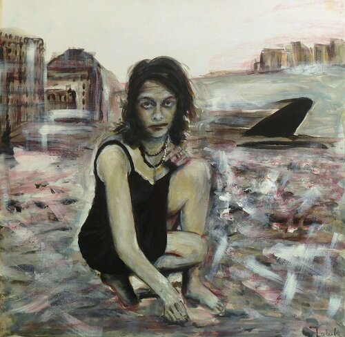 Woman by the Thames by Nalan McCandless, Painting for Sale on Select