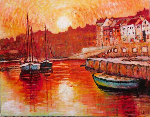 Harbor Sunset by Nalan McCandless, Painting for Sale on Select