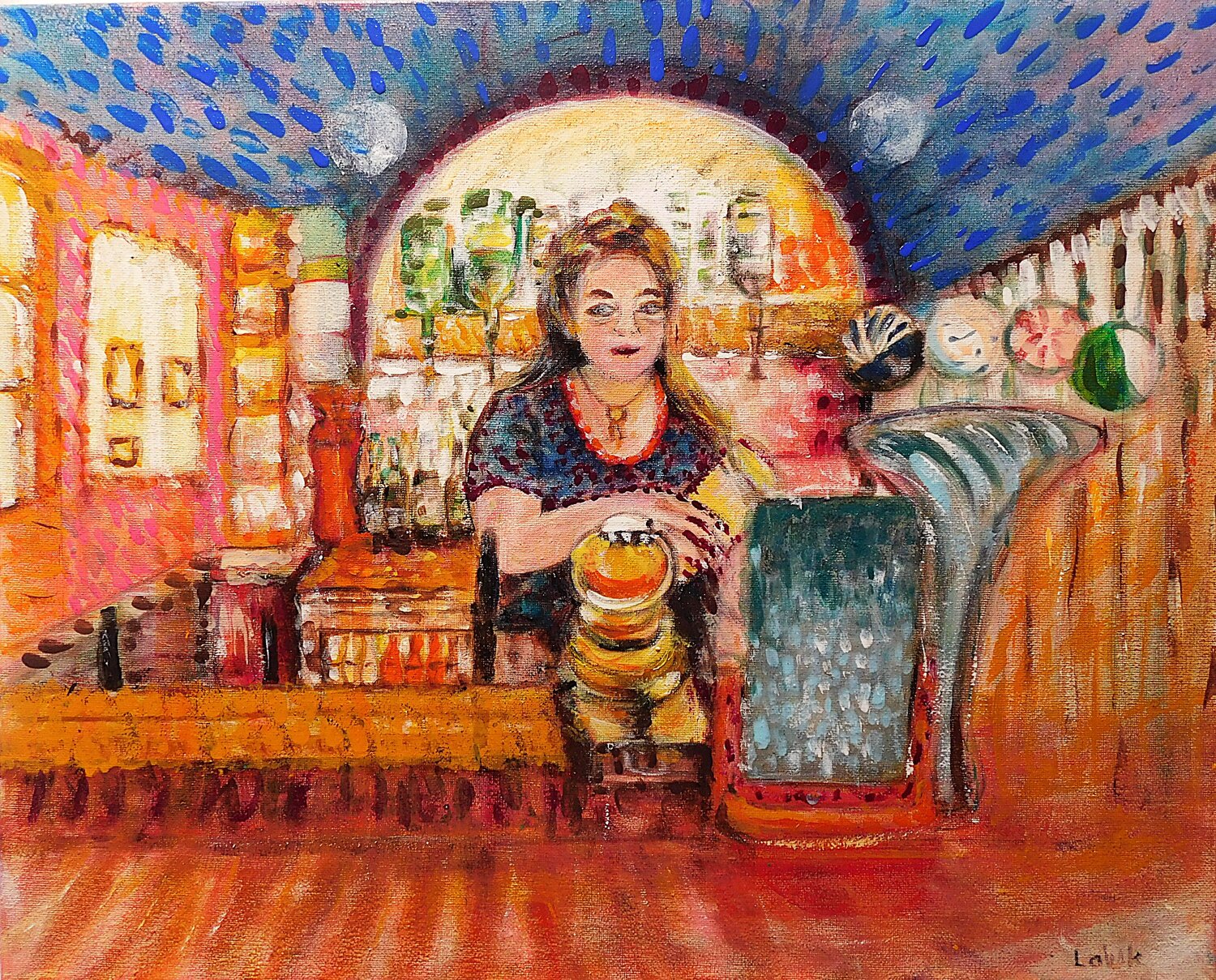 The Bar at the Hope Nalan McCandless Originalgemälde zu verkaufen