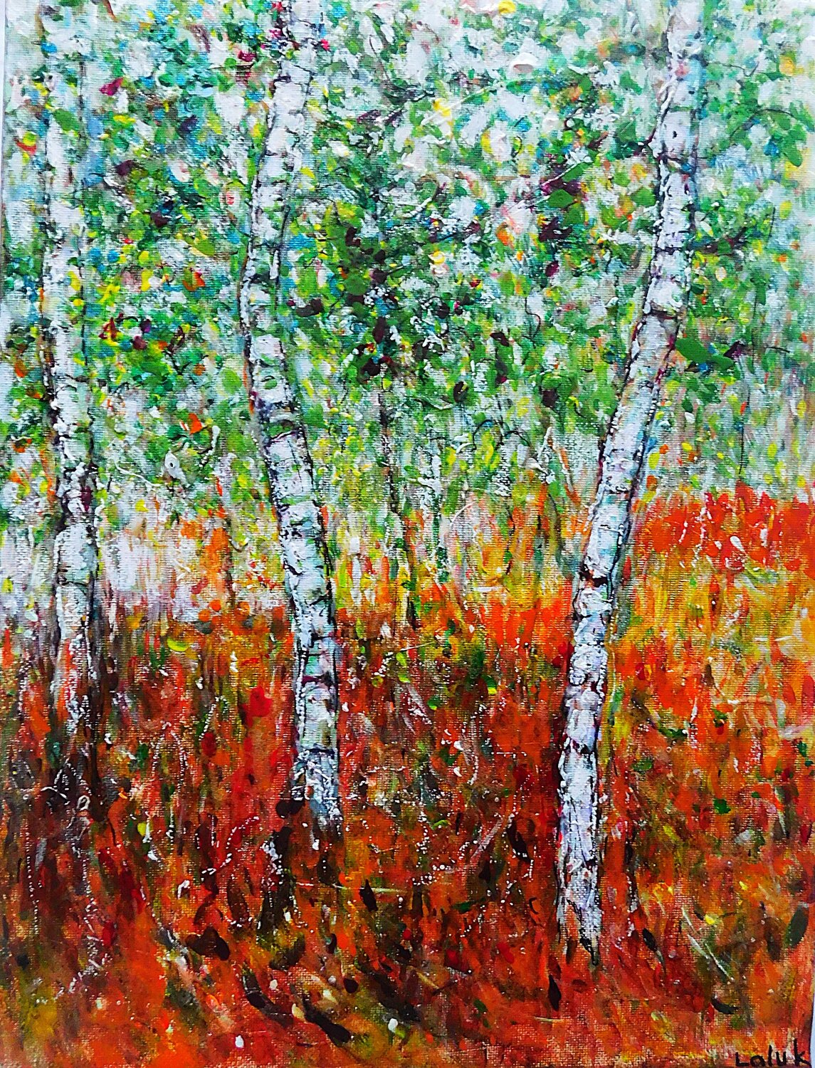 Birch Forest Nalan McCandless Original painting for sale