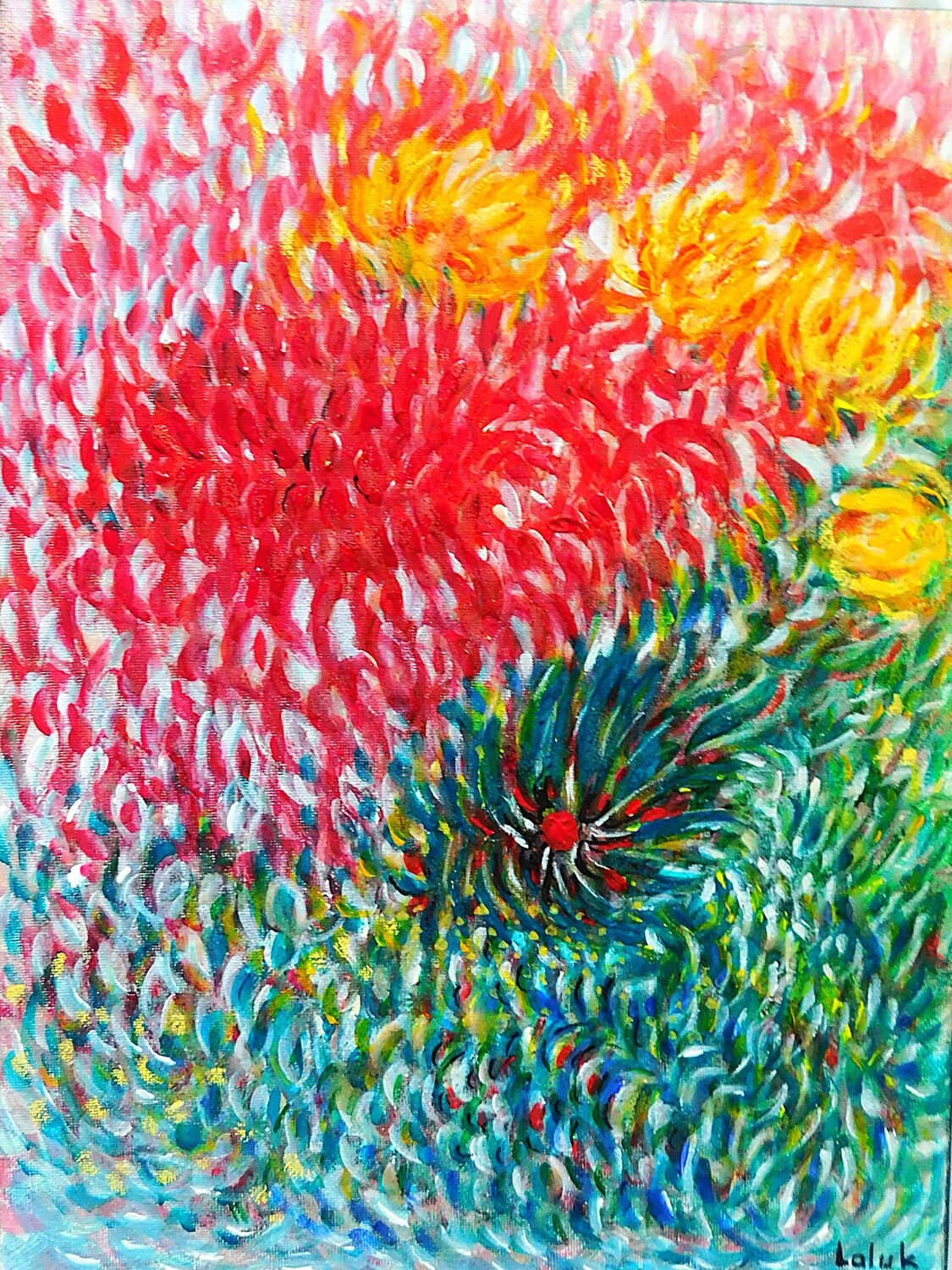 Flowerburst Nalan McCandless Original painting for sale