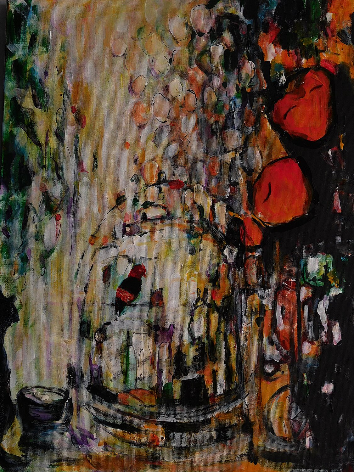 The Catbird Seat Nalan McCandless Original painting for sale