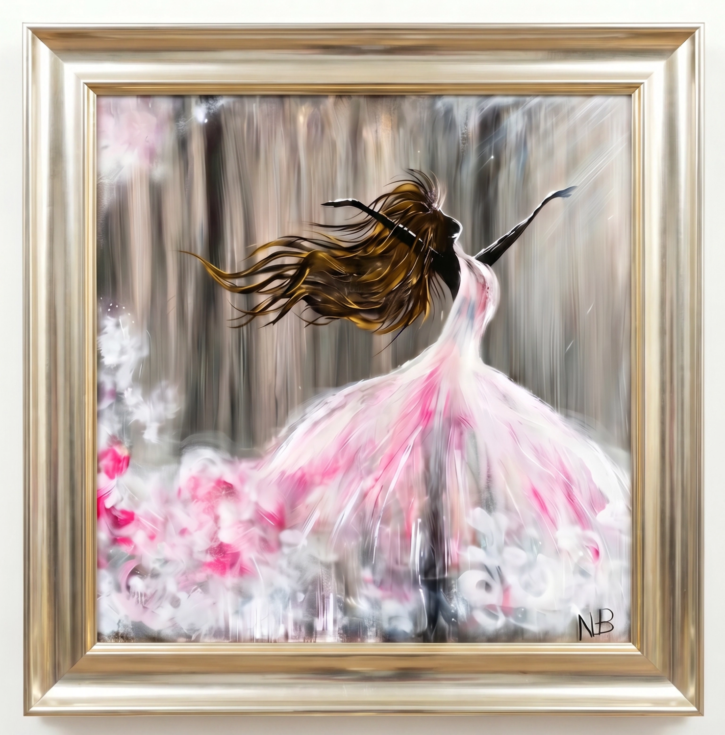Pink Bride Nesma BENZEKRI Original painting for sale