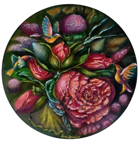 Colibers, Floral Series p.5 by Anna Brańska, Painting for Sale on Select