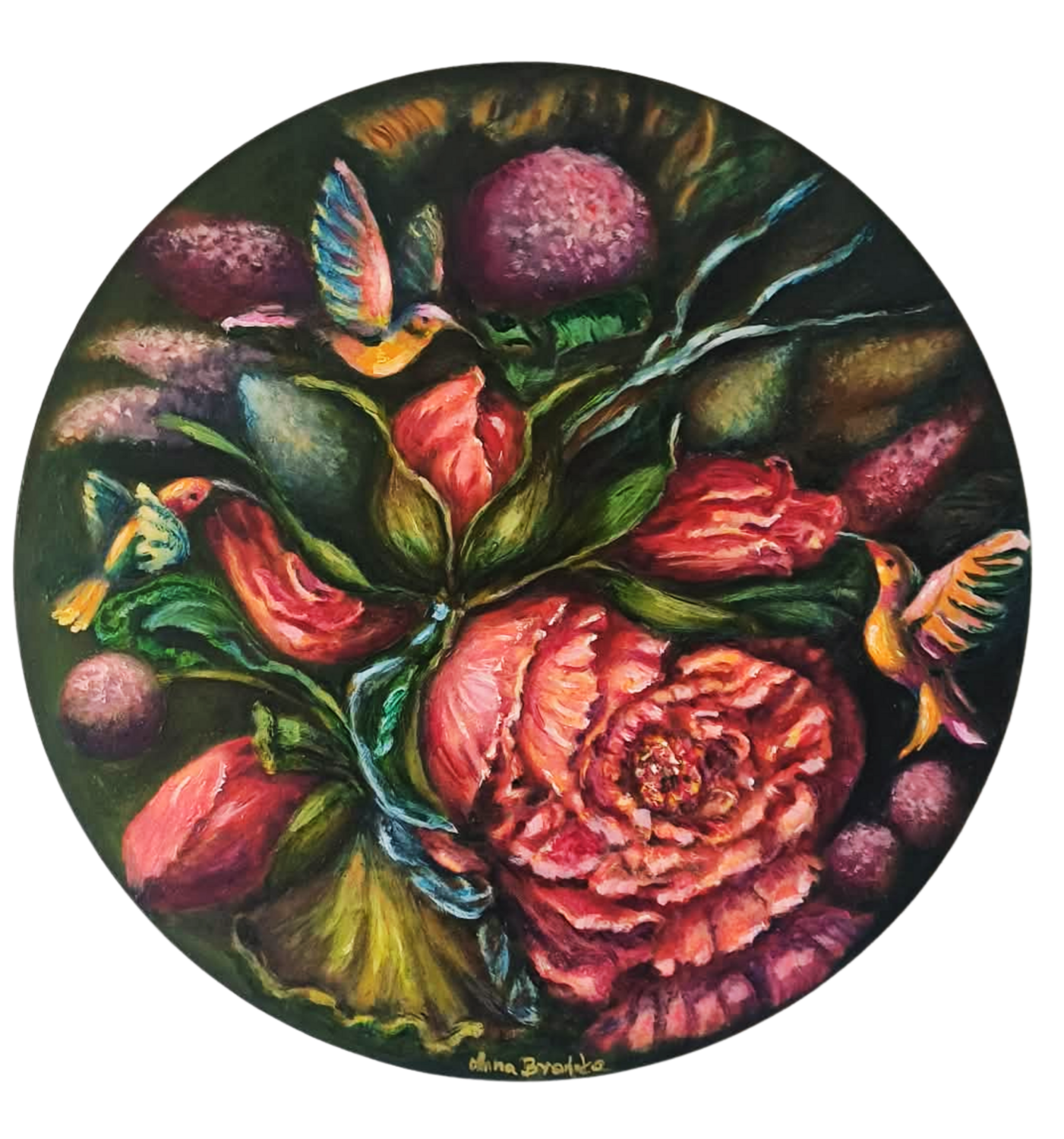 Colibers, Floral Series p.5 Anna Brańska Original painting for sale
