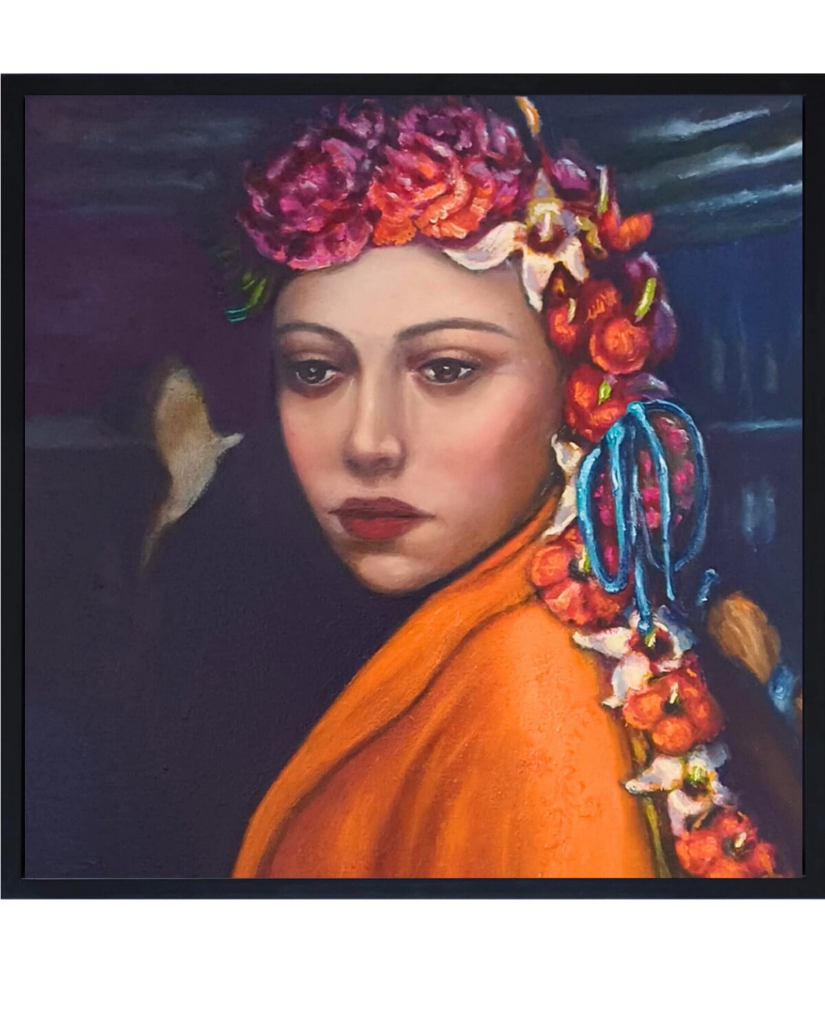 The Girl in a Floral Crown Anna Brańska Original painting for sale