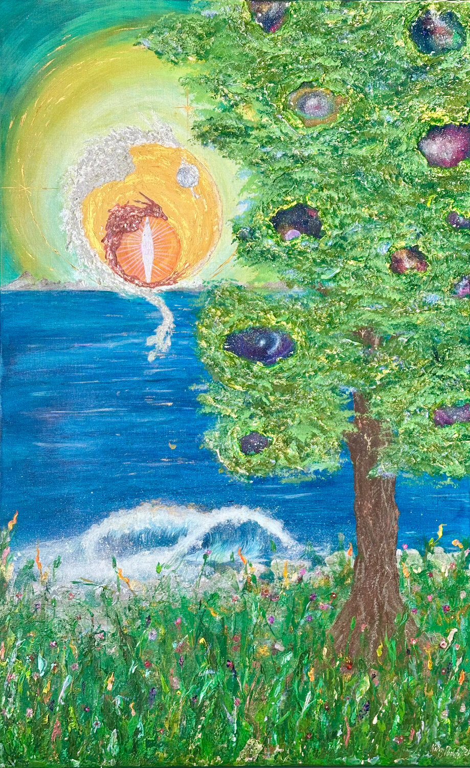 SOLUNARIS – DIE HÜTER DES LICHTS Kathrin Richter Original painting for sale