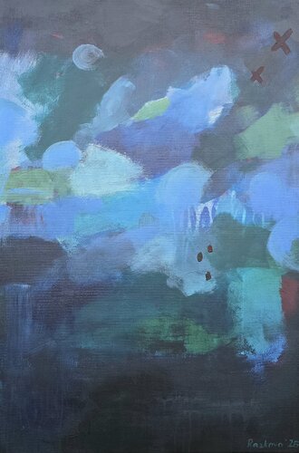 No Borrowed Purple (with poem at the back) by Monika Razkova, Painting for Sale on Select