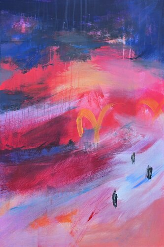 The Last Warm Hour ( with poem at the back) by Monika Razkova, Painting for Sale on Select