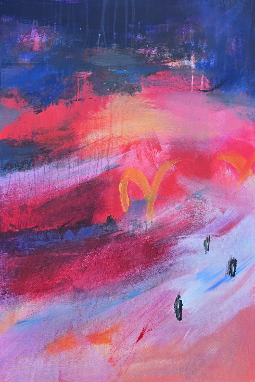 The Last Warm Hour ( with poem at the back) Monika Razkova Original painting for sale